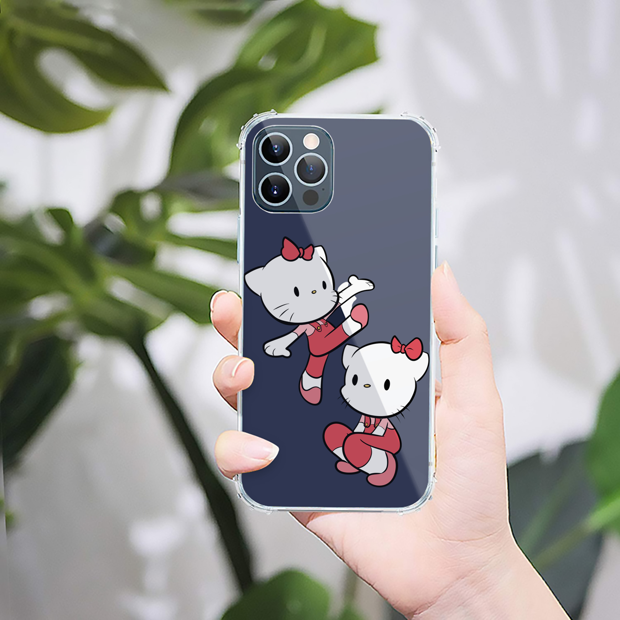 （画像用） Hello Kitty ハローキティ 【iPhone 12シリーズ対応】透明スマホケース（クリアソフトケース）